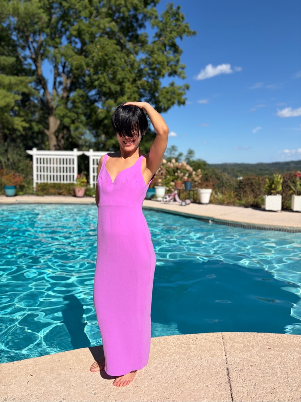 NWOT Alex Perry Sleeveless Midi Dress in Purple, Size US 6